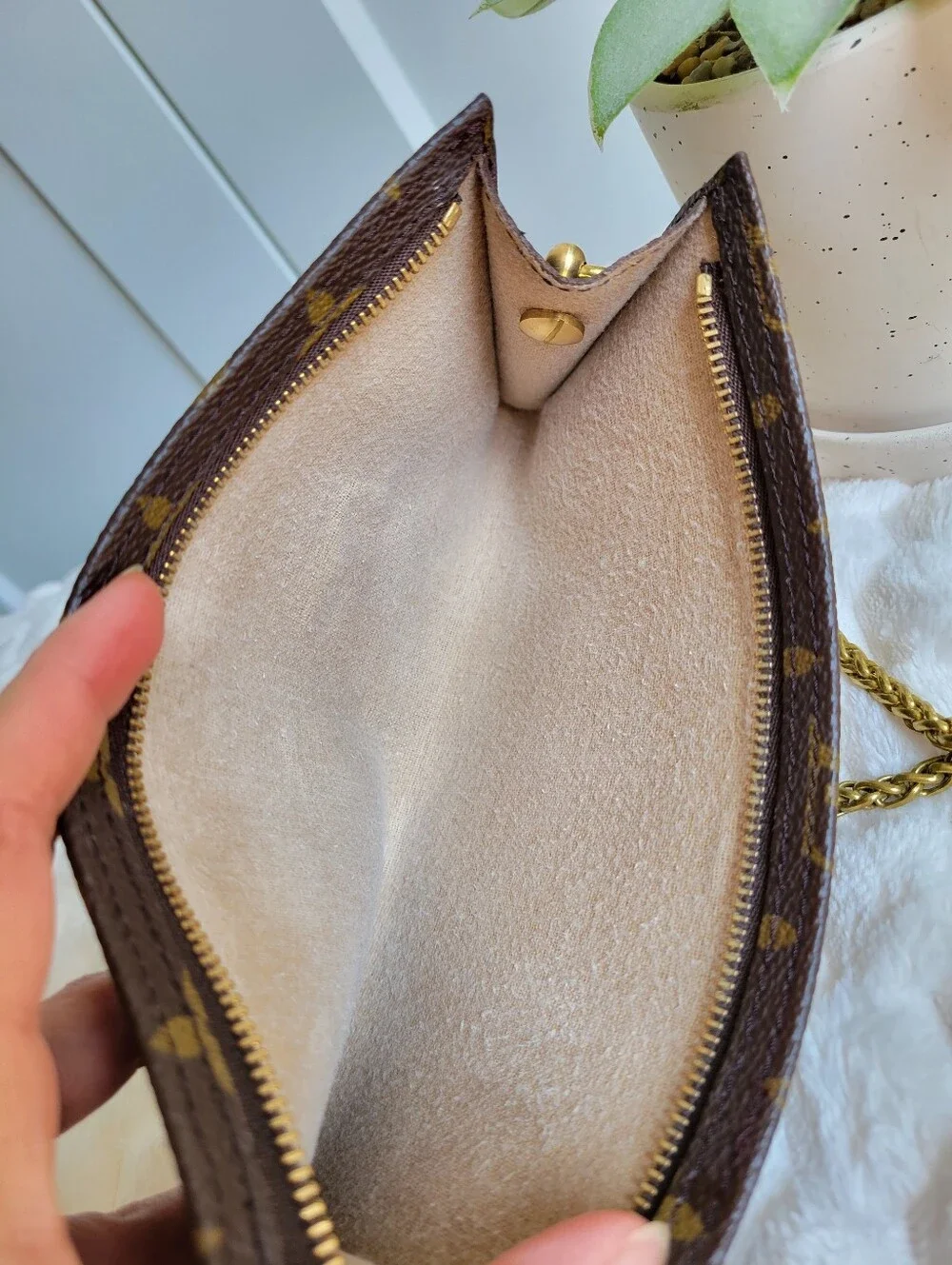 💕LOUIS VUITTON Chain Crossbody Shoulder Bag Monogram